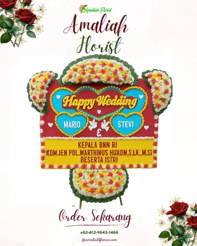 Karangan Papan Bunga Pernikahan di Maitara Tengah